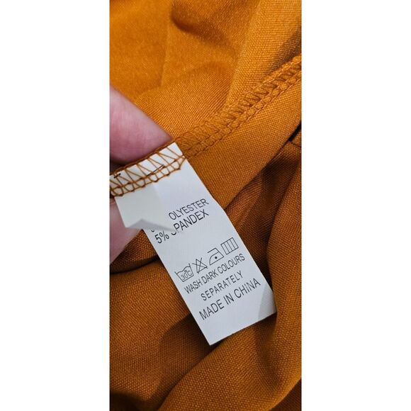 ECHOINE Sexy Orange Zip Up One Piece Deep V-Neck Bodycon Clubwear Jumpsuit Sz L - Picture 6 of 8